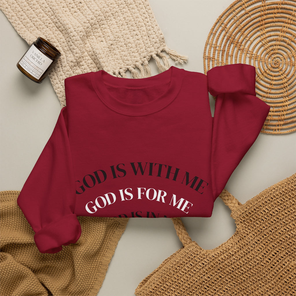 God Is With Me Christian Sweatshirt | Cozy Faith Crewneck | Christian Gift for Her