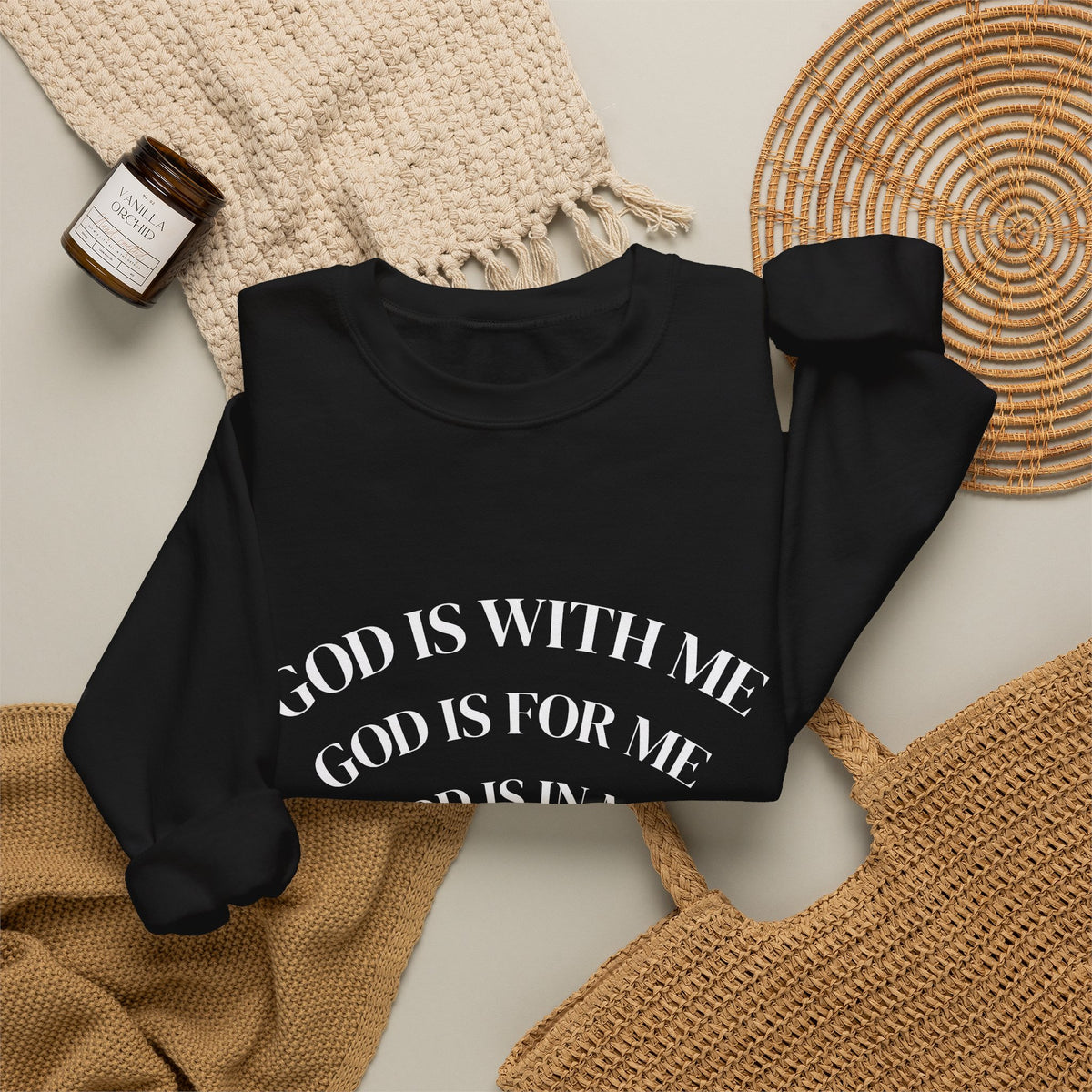 God Is With Me Christian Sweatshirt | Cozy Faith Crewneck | Christian Gift for Her