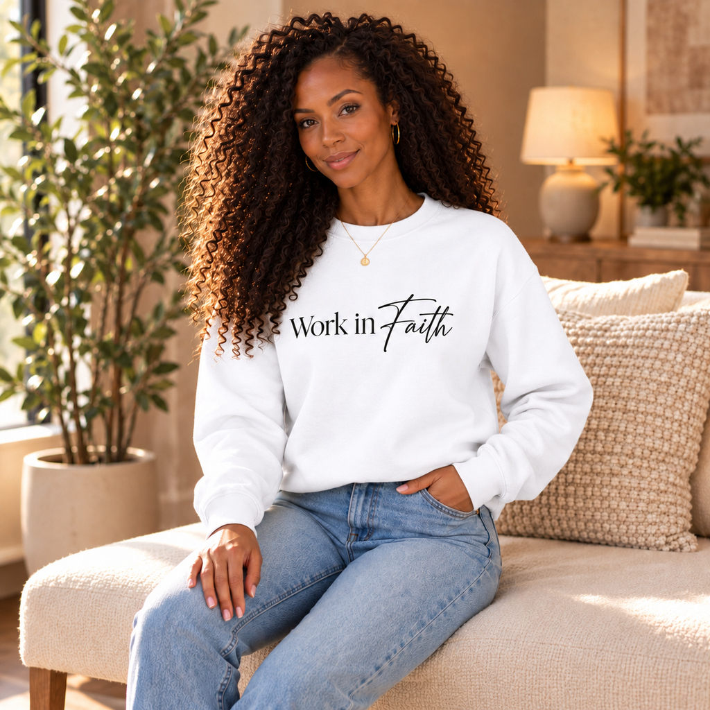 Work in Faith Christian Sweatshirt | Crewneck | Faith Gift for Her