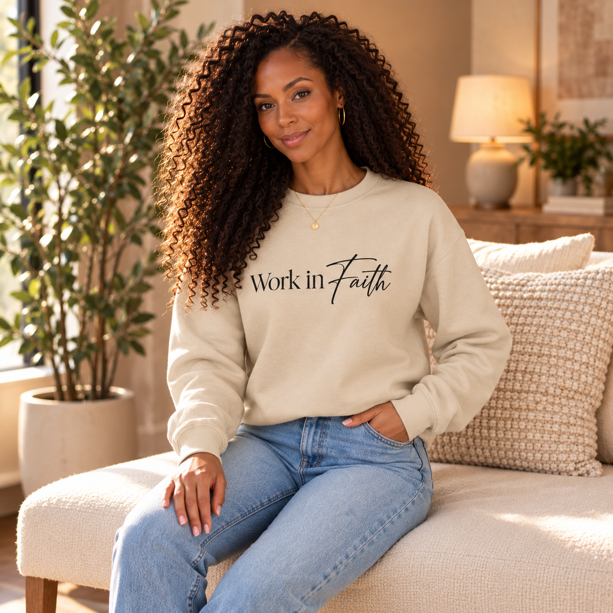 Work in Faith Christian Sweatshirt | Crewneck | Faith Gift for Her