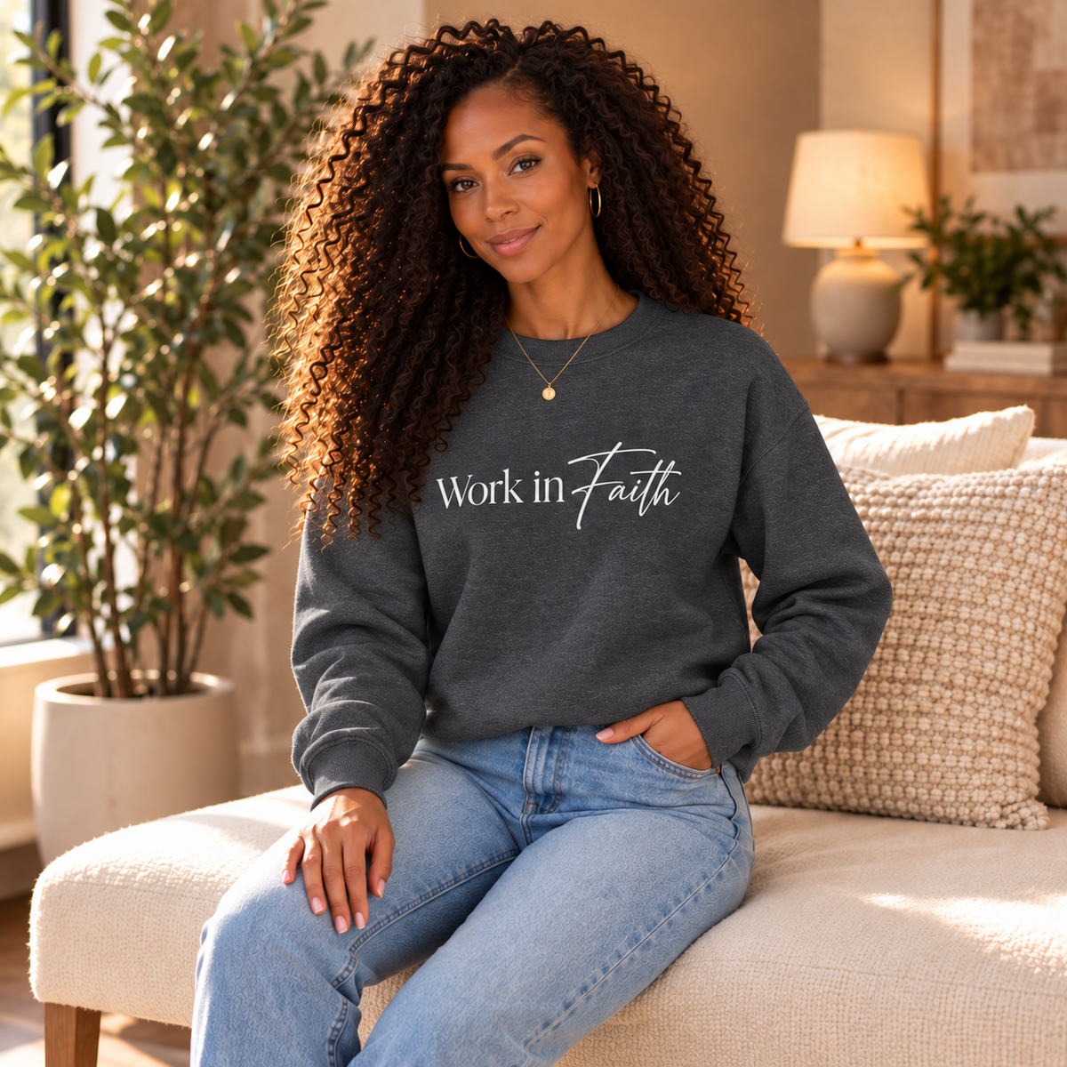 Work in Faith Christian Sweatshirt | Crewneck | Faith Gift for Her