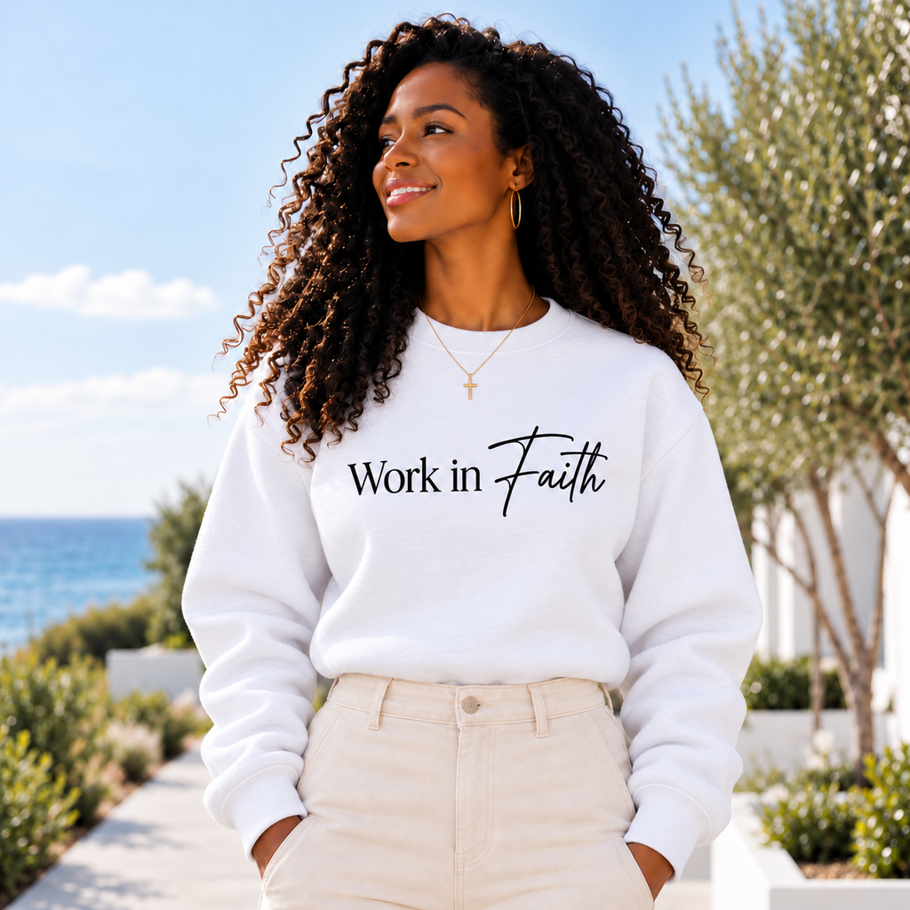 Work in Faith Christian Sweatshirt | Crewneck | Faith Gift for Her