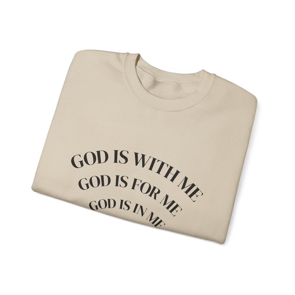 God Is With Me Christian Sweatshirt | Cozy Faith Crewneck | Christian Gift for Her