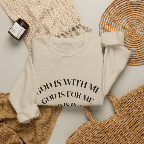 God Is With Me Christian Sweatshirt | Cozy Faith Crewneck | Christian Gift for Her
