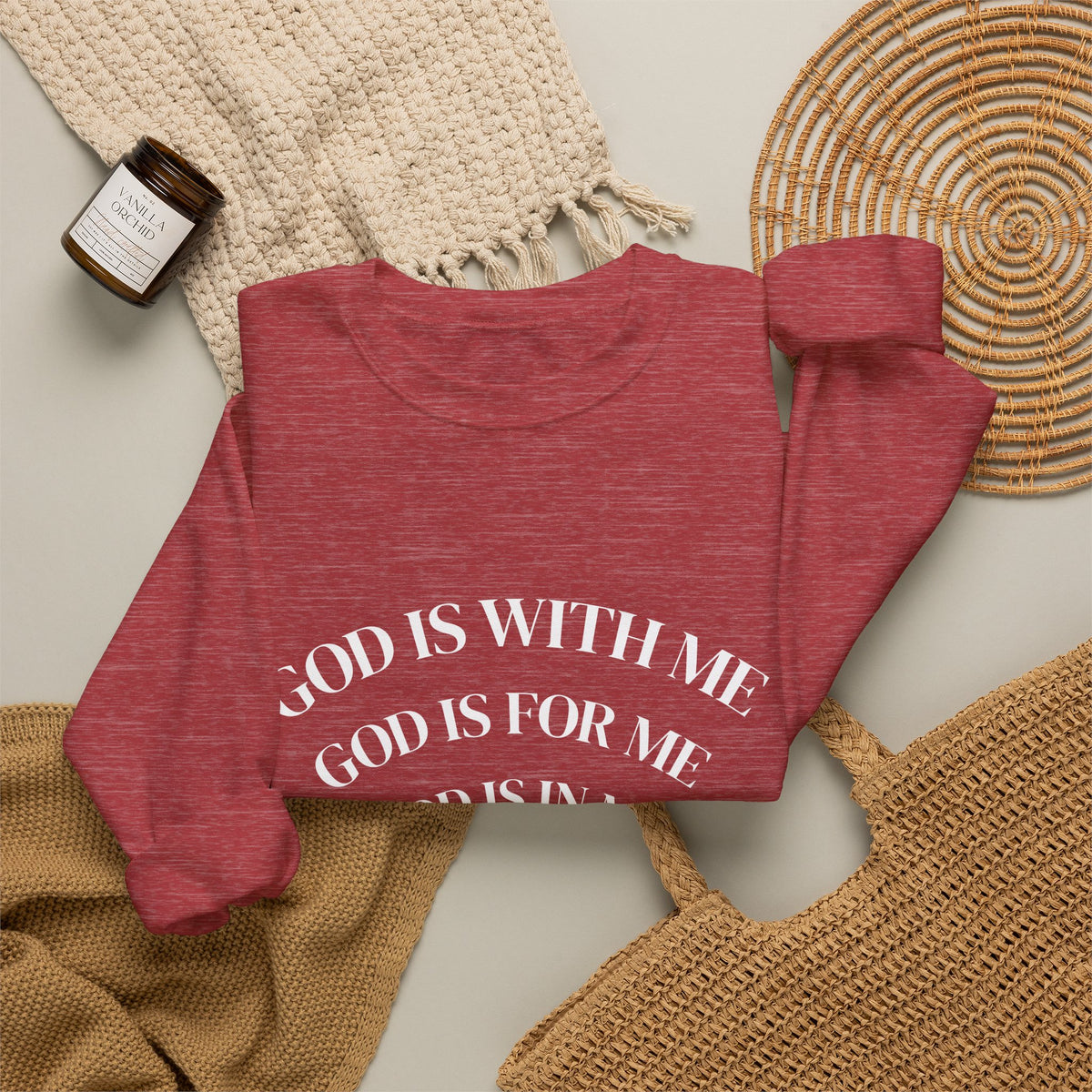 God Is With Me Christian Sweatshirt | Cozy Faith Crewneck | Christian Gift for Her
