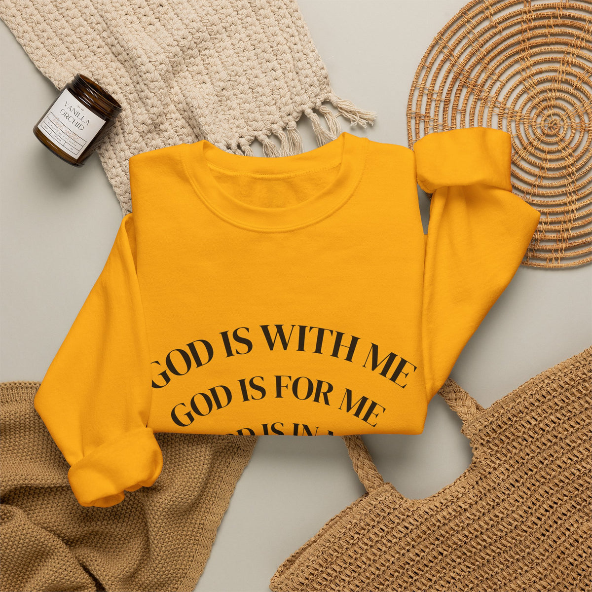 God Is With Me Christian Sweatshirt | Cozy Faith Crewneck | Christian Gift for Her
